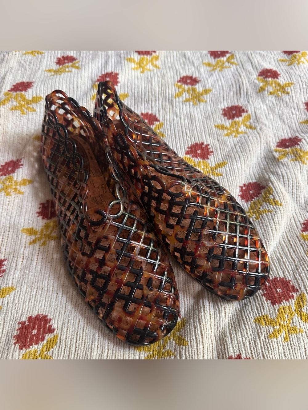 Steve Madden Grove Jelly Ballet Flats tortoise shell plastic cage design W 8 - Picture 8 of 13
